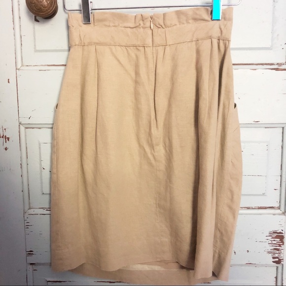 BCBG MaxAzria Paper Bag Waist Linen Blend Skirt - Picture 4 of 5